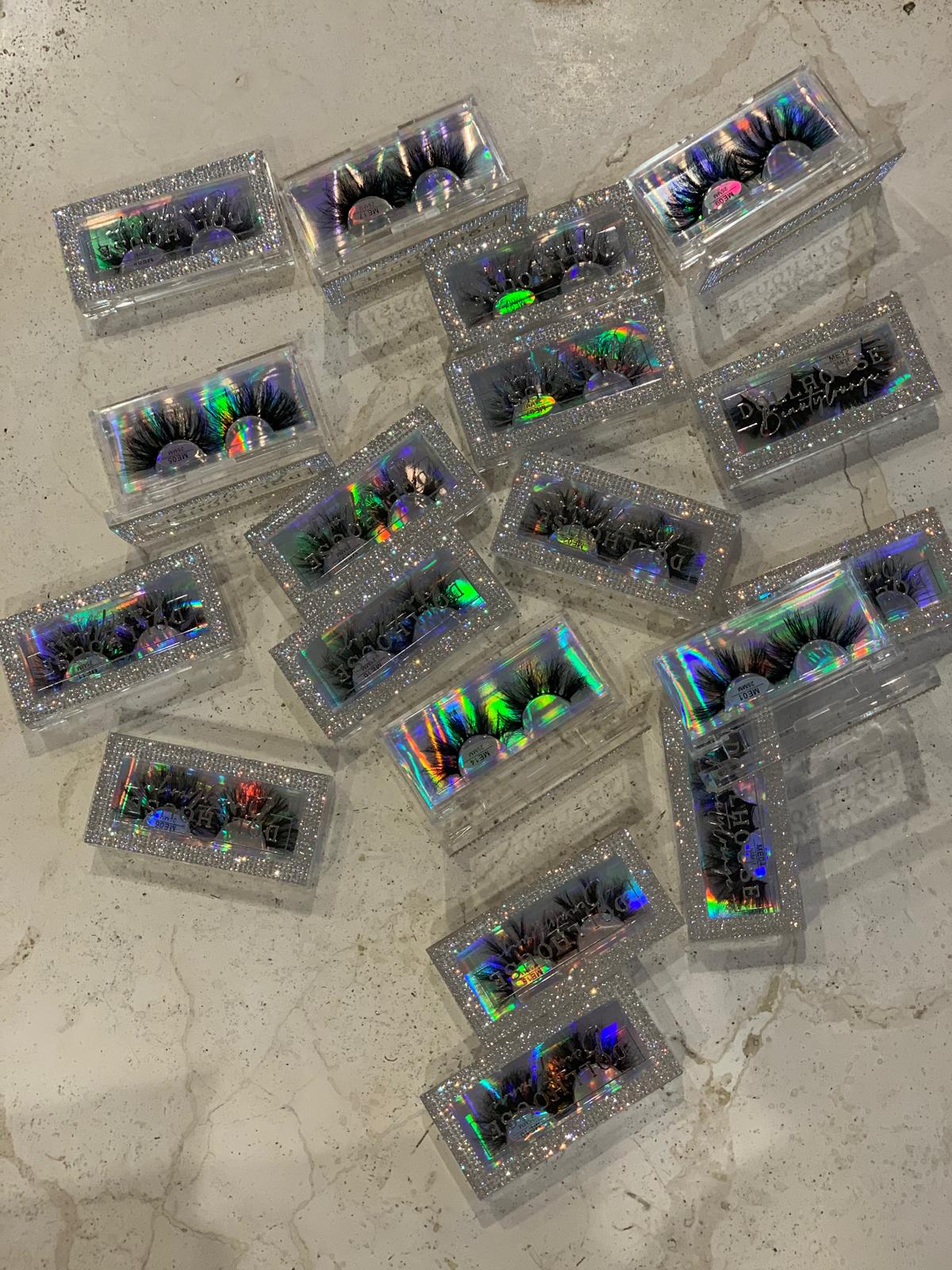 Dollhouse lashes in rhinestone cases
